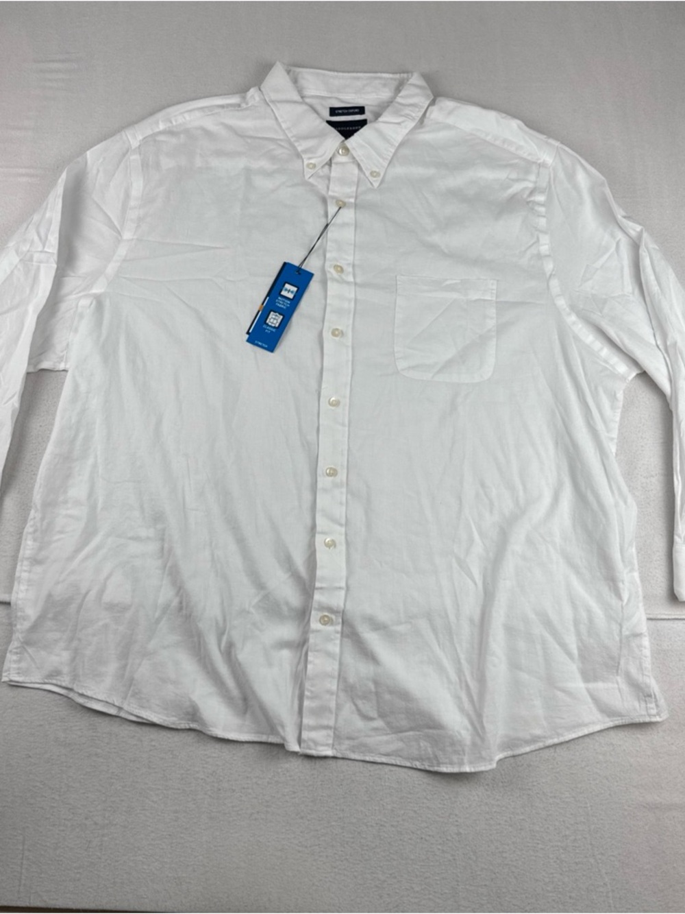 New! Saddlebred Mens White Stretch Oxford Button Down Shirt 3XL Long Sleeve